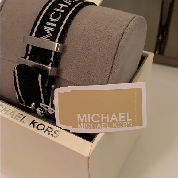 Black and White striped Michael Kors Watch (SOLD) - Picture 6 of 7